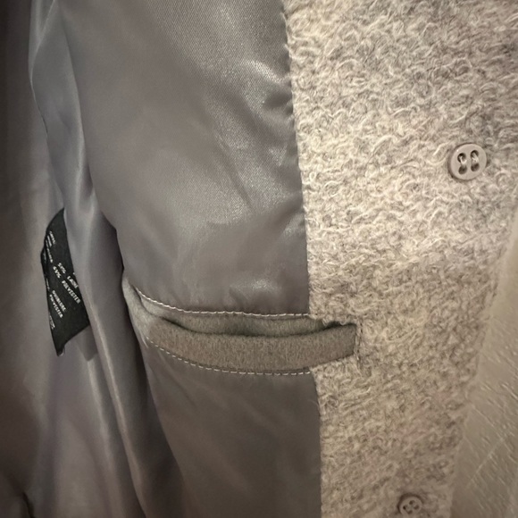 ANDREW MARC Regine Pressed Bouclé Wool Coat M Grey - Picture 8 of 9